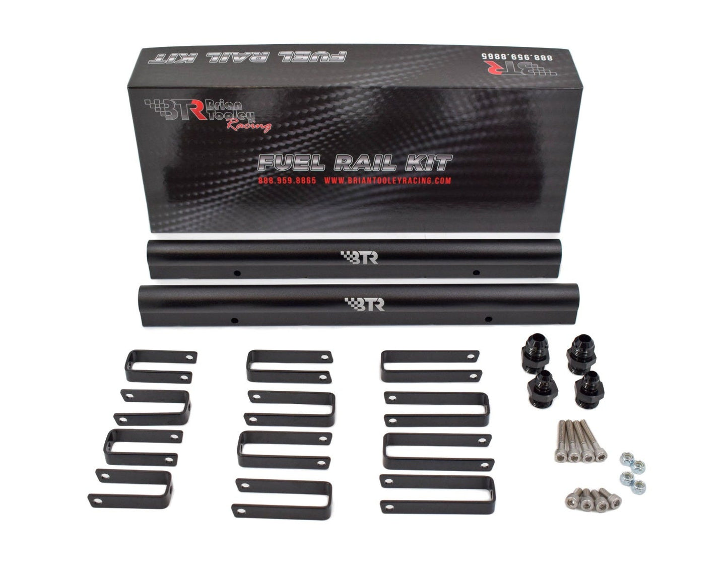 BTR TRINITY INTAKE MANIFOLD FOR CATHEDRAL PORT ENGINES - BLACK - WITH FUEL RAILS
