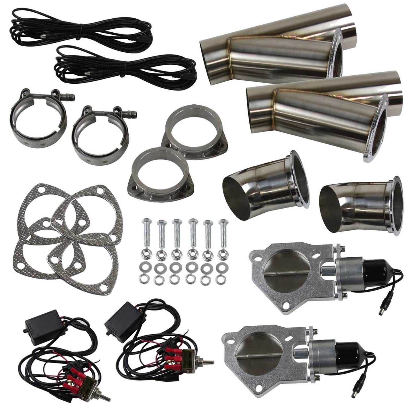 Summit Racing™ Complete Electric 3 Inch Exhaust Cutouts Kit SUM-670113-2