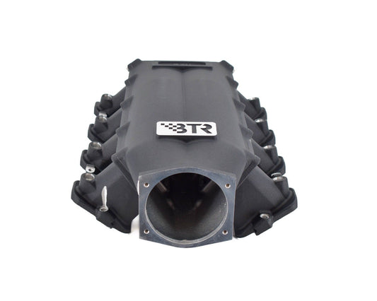 BTR TRINITY INTAKE MANIFOLD FOR CATHEDRAL PORT ENGINES - BLACK - WITH FUEL RAILS